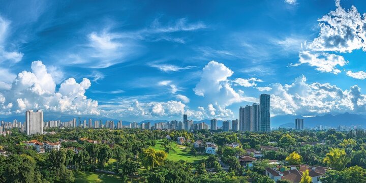 Paisaje urbano con edificios y cielo despejado