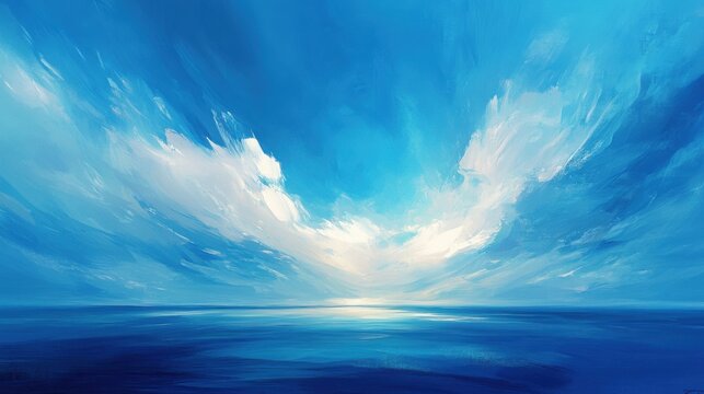 Pintura de cielo y mar