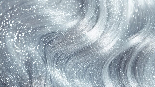 Textura de cabello plateado con brillo