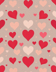 Valentine's Day card design. Illustration with oil paint. Pattern for printing on wall decorations, covers, wallpapers