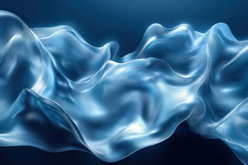 Obraz premium Abstract blue waves background with a gradient of light and dark shades, creating a sense of movement and depth, perfect for a serene and calming setting.