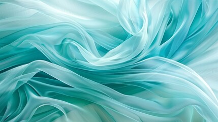 Elegant light teal and turquoise abstract background with silk satin fabric and glitter shimmer