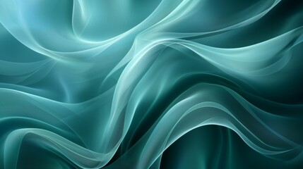 Fototapeta premium Elegant abstract background with light teal and turquoise gradient on satin fabric for banners