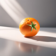 Photo Orange isolated on white paper background