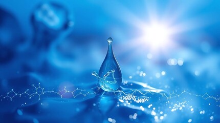 Illustration of DNA or water molecules like structure connected