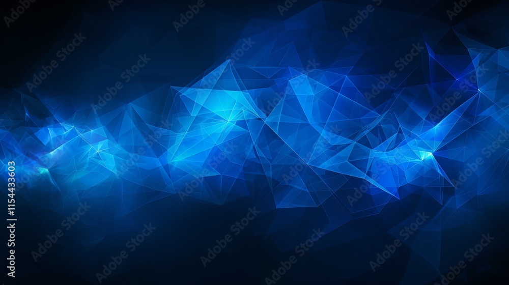 Aufkleber futuristic abstract background with geometric shapes and gradient in dark navy and cobalt tones