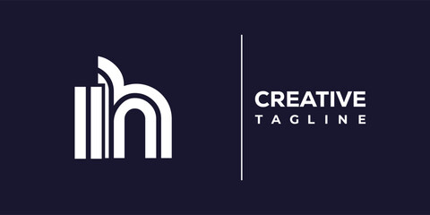 Obraz premium I and H logo design. IH abstract Letters Logo Monogram. This logo design is the process of creating a visual symbol that represents a brand, company, or individual.
