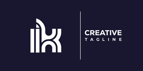 Obraz premium I and K logo design. IK abstract Letters Logo Monogram. This logo design is the process of creating a visual symbol that represents a brand, company, or individual.
