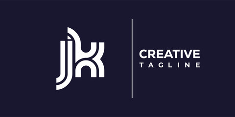 Obraz premium J and K logo design. JK abstract Letters Logo Monogram. This logo design is the process of creating a visual symbol that represents a brand, company, or individual.