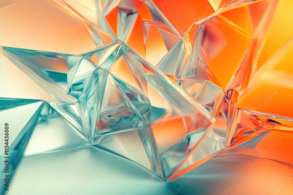 Poster colorful and dynamic abstract 3d shapes creating a vibrant visual experience in a modern artistic re