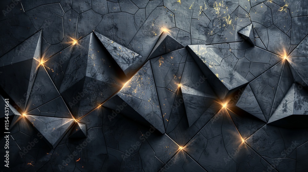 Aufkleber modern black and blue abstract background with geometric shapes and 3d effect for design use