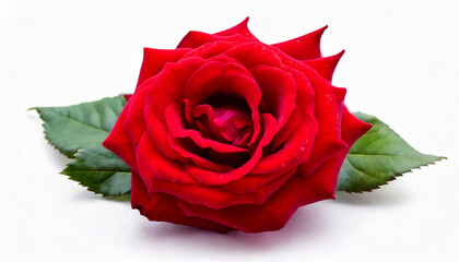 Red roses and gift with red bow on white top.AI generated illustration of a top view of a Valentine's day bouquet of red roses with dewdrops.Red roses and dew drops on gift boxes for couples.