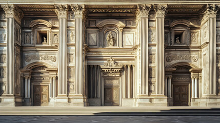 Obraz premium Stunning Baroque basilica in Florence Italy with marble facade and intricate carvings