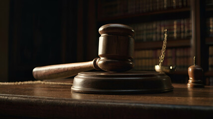Court Mallet or gavel closeup