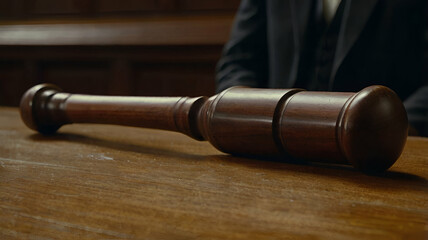 Court Mallet or gavel closeup