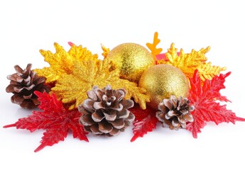 Fototapeta premium christmas decoration isolated on white