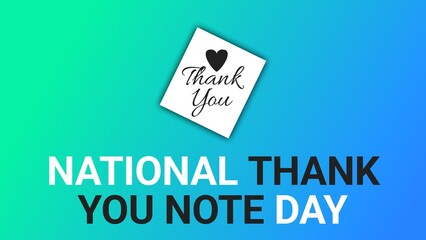 National Thank You Note Day web banner design illustration 