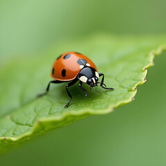 Fototapeta premium ladybug on leaf