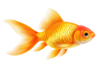A Golden Fish with a Transparent Fin, Gliding Through the Water, with a Black Background