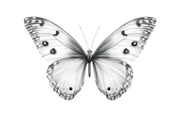 Obraz premium The Delicate Wings of a White Butterfly, a Transparent Object with Intricate Veins