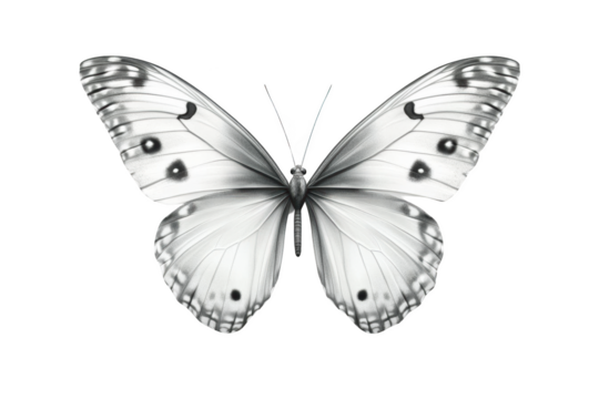 The Delicate Wings of a White Butterfly, a Transparent Object with Intricate Veins