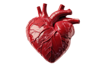 A Realistic 3D Render of a Human Heart, Transparent and Illuminated by a Warm Light