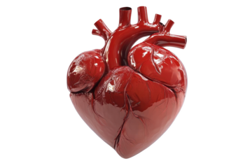The Human Heart, A Transparent Organ, With  Detailed Anatomy and  Shiny Surface.