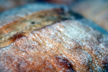 Close Up Macro of a Bread Roll Top Fluffy Baking