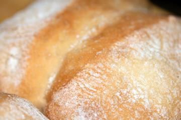 Close Up Macro of a Bread Roll Top Fluffy Baking