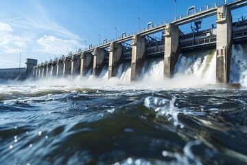 Hydro electric dam in the morning