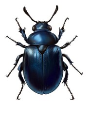 Stunning Close-Up of a Vibrant Blue Beetle