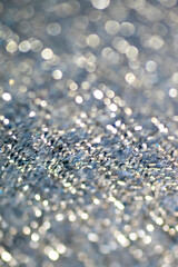 Shiny Silver Tinsel Close Up of Metal Filings Sparkling Close up