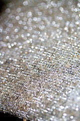 Shiny Silver Tinsel Close Up of Metal Filings Sparkling Close up
