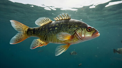 Climbing perch fish  closeup on white