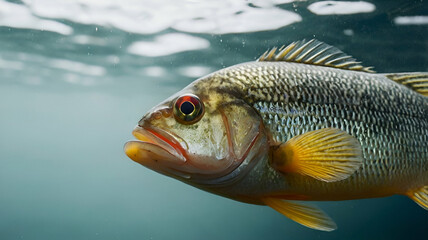 Climbing perch fish  closeup on white