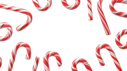 Festive Candy Canes in a Decorative Circle, Perfect for Holiday Designs and Celebrations