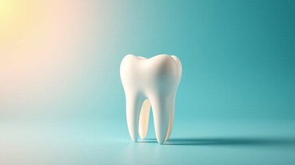 A tooth on blue background