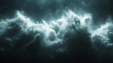 Fototapeta premium Dark teal stormy cloudscape at night.