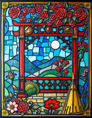 Oriental pattern. Oil painting. Pattern for printing on wall decorations, covers, leaflets, business cards