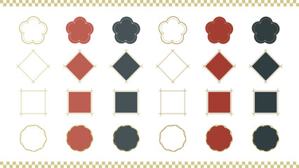 お正月に使えるシンプルな枠セット