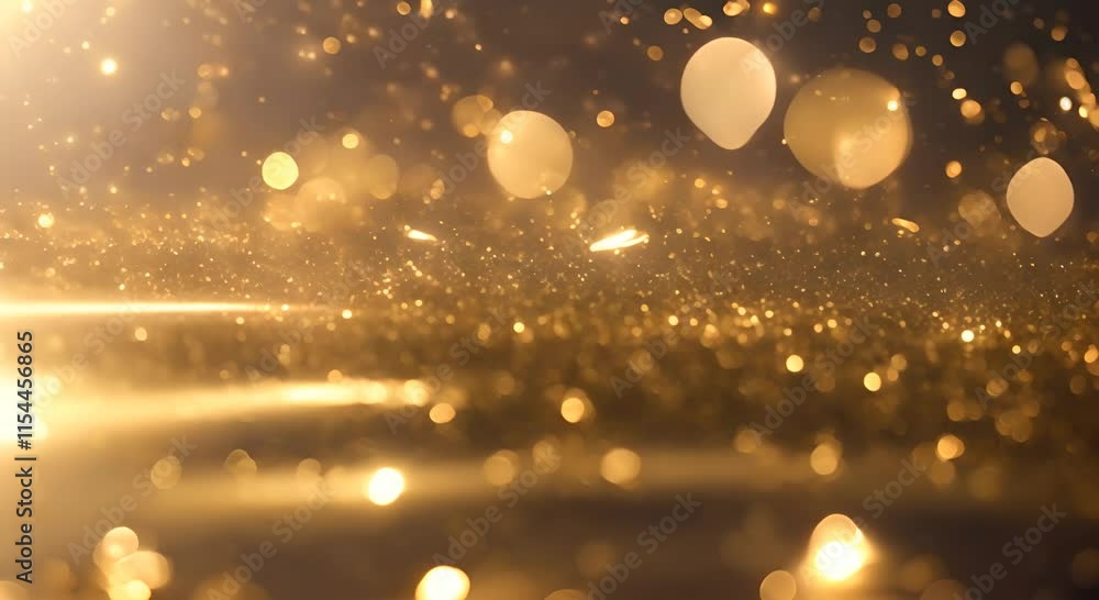 Poster abstract motion background shining gold particles gold glitter background with sparkle shine light c