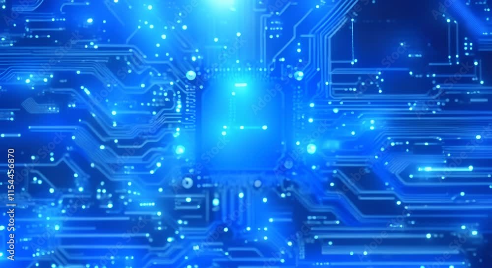 Aufkleber abstract technology background abstract blue glowing circuit board background futuristic blue circui