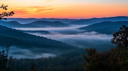 Fototapeta premium A Sunset View of a Mountain Range with Stunning Colors