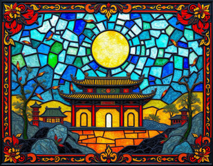 Obraz premium Oriental pattern. Oil painting. Pattern for printing on wall decorations, covers, leaflets, business cards
