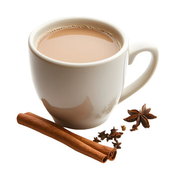 recommend clip art: White coffee cup with a cinnamon stick and a star anise on top