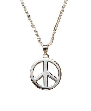 recommend clip art: Silver peace sign necklace