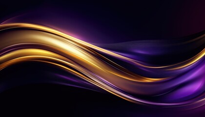Fototapeta premium Opulent Golden Curves Overlapping On Dark Blue And Purple With Sparkling Lighting Effects - Premium Award Ceremony Template