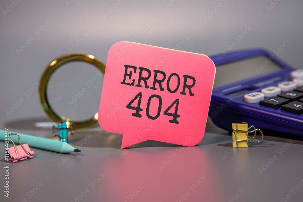 Poster close up of words with 404 error , web concept idea.