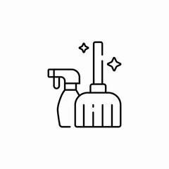 broom clean detergent icon sign vector