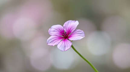 Fototapeta premium A pink flower against a white background
